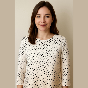 Melloday Nordstrom XL Polka Dot Blouse White and Black